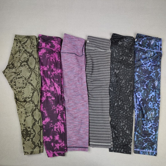 Lululemon Leggings Lot Women 4/6 Multicolor Cropped Athleisure Yoga Gym 6 Count - Picture 16 of 16